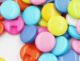 RayLineDo One Pack of 30 Mixed Bright Candy Color Thick Round Hiden Hole Resin Buttons for Crafting