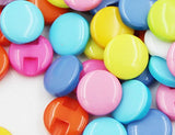 RayLineDo One Pack of 60 Mixed Bright Candy Color Thick Round Hiden Hole Resin Buttons for Crafting