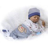 TERABITHIA 50cm Black Rare Alive African-American Sleeping Reborn Baby Boy Dolls, May God Bless You