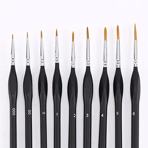 Mexrasdos Art Paint Brush Set, Detail Paint Brush Miniature Painting Brushes Kit Applying to Acrylic, Watercolor, Oil in Number, Citadel, Figurine, Warhammer for Kids and Adult