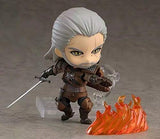 mojbu Anime Game Toy Witcher 3 Q Version Nendoroid Wild Hunt Geralt White Wolf Movable Figure Boxed Figure Decoration Ornaments PVC Statue Toy Gift Height About 10cm