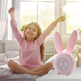 Kids Alarm Clock for Kids, Children's Alarm Clocks for Girls Boys Bedroom, Night Light for Kids, 5 Ringtones, Touch Control and Snoozing with 2000mAh Rechargeable Kid Alarm Clocks