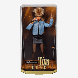Barbie Signature Tina Turner Barbie Doll in ‘90s Fashion and Accessories with Microphone Accessory, Gift for Collectors