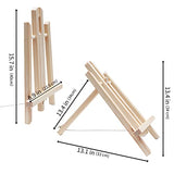 Senzhumu Wooden Easel 4 Pcs 16" Naturel Pine Easel Tabletop Easel for Painting Canvases, Art Craft Easel Stand for Painting Party, Classroom Practice, Wedding Displays and Festive Furnishing