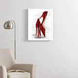 5D DIY Diamond Painting Kits Stiletto Red Shiny Heels Shoes Accessory Beautiful Full Drill Painting Arts Craft Canvas for Home Wall Decor Full Drill Cross Stitch Gift 16X12 Inch