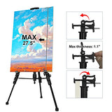 STANDNEE 2Packs Art Easel Stand, Artist Easel Painting and Displaying, 20" to 61" Artist Tripod with Tray, Adjustable Height Display Easel with Portable Bag/Folding Keg/Apron.(2packs, Black)