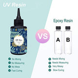 UV Resin, 2PCS 100g Crystal Clear Ultraviolet Epoxy Resin, Non-Toxic Hard Transparent Glue Solar Cure Sunlight Resin for Handmade Jewelry DIY Mold Casting and Coating