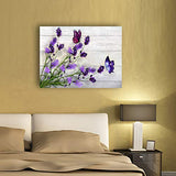 Canvas Wall Art Flowers Pictures Prints for Bedroom Wall Decor,Flowers are on Wooden Background Modern Living Room and Bathroom Wall Art Decoration Artwork, Stretched and Ready to Hang,16x12inches.