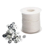 HEALLILY 1 Roll 61 Meter Candle Wick Making Kit Pre Waxed Candle Wick Rope String Roll with 300pcs Wick Tabs DIY Candle Making Material for Home Shop