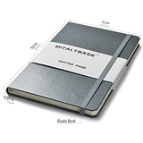 Dotted Classic Hard Cover Notebook - Mitalybase Large 5.4 x 8.3 inches, Thick Paper, 192 Pages, Journal (Gray, Dotted)