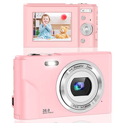 IEBRT Digital Camera,1080P Mini Vlogging Camera Video Camera LCD Screen 16X Digital Zoom 36MP Rechargeable Point and Shoot Camera for Compact Portable Kids Teens Gift (2.4 inch pink1)