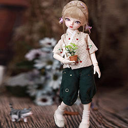 ZDD 1/6 Mini Sweet BJD Doll 27.3cm Simulation SD Doll Ball Jointed Doll, with Cute Printing Clothes + Shoes + Wig + Makeup, Birthday Creative Toy Gift for Girl