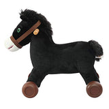 Rockin' Rider Cocoa 2-in-1 Pony Plush Ride-On, Black