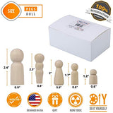 Wooden Peg Dolls Unfinished People – Pack of 40 with Storage Case in Assorted Sizes - Natural Wood Shapes Figures, Decorative Doll Bodies for DIY Arts and Crafts