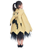 Coskidz Children's Mimikyu Cosplay Costume Hoodie with Ears Tail Skirt Halloween (Khaki)