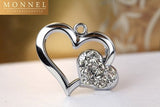 M158-E Cute Clear Crystal LOVE Heart Charm Pendant Wholesale (10 pcs)