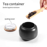 Lyty Chinese Tea Pot Cup Set with Tray Infuser - Travel Ceramic Tea set Porcelain Teapot, Portable All in One Gift Bag for Outdoor Picnic Business Hotel (Black)