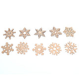 RayLineDo 10pcs Different Snowflake Shapes Hollow Design Wooden Embellishments 60MM for Crafting