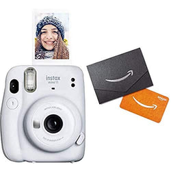 Fujifilm Instax Mini 11 Instant Camera - Ice White + $10 Amazon Gift Card in Mini Envelope