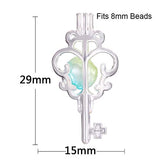 10pcs Flower Key Pearl Cage Bright Silver Beads Cage Locket Pendant Jewelry Making--For Oyster