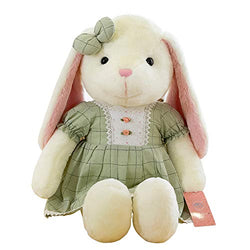 A9TEN Bunny Plush Cute Rabbit Stuffed Animals for Girls 13" Inch Dolls Toys Baby Easter Gift (Green, 13 in)