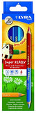 Lyra 3791069 Super Ferby Duo Case K06 6 Coloured Pencil Crayons with 2 Lead Colours per Pencil