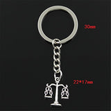 DIY Men 22x17mm libra scales of justice Pendants Keychain Jewelry Car Key Chain Ring Holder