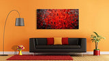 Seekland Art Modern Oil Painting Hand Painted Texture Red Abstract Canvas Wall Art Decoration Contemporary Artwork Framed Ready to Hang