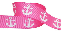 HipGirl Anchor Grosgrain for Hair Bows, Floral Designs, Gift Wrapping, Sewing and More (5yd 7/8"