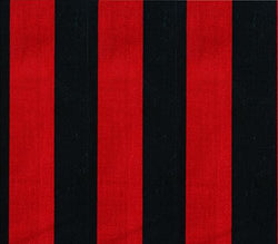 Polycotton Fabric Printed MEDIUM STRIPES RED BLACK / 60" Wide / Sold by the Yard