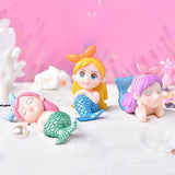 Miniature Mermaid Figurines, 4 Pcs Mermaid Doll Cake Toppers, Mermaid Figure Collection Playset, Fairy Garden Miniature Moss Landscape DIY Terrarium Crafts Ornament, Birthday Cake Decoration