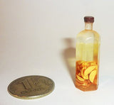 Bottle of apple juice,a jar of apples,apple juice,apple liqueur,a bottle of juice. Dollhouse miniature 1:12