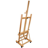 US Art Supply 70 to 96 inch Tall Adjustable Classic Hand-Finished Wood Studio Adjustable H-Frame