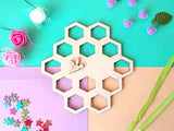 Wooden Honeycomb With Bee 5 inch Yarn Holder Handmade Embroidery Floss Organizer