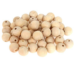 Penta Angel 50Pcs 25mm/1" Unfinished Natural Color Round Wood Spacer Beads Wooden Loose Beads Balls