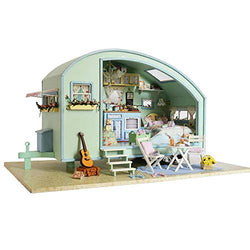 MAGQOO Dollhouse Miniature with Furniture Wooden DIY Dollhouse Kit with Voice Control and Music Movement 1:24 Scale Creative Room Idea(Time Travel)