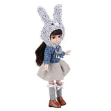 LoveinDIY 14.2 Inch BJD American Doll with Cloth Dress Up Girl Figure for DIY Customizing - Rabbit