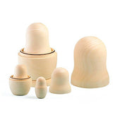 7" Set of 5 DIY Craft Unpainted Blank Wooden Russian Nesting Dolls