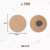 IVEI DIY MDF Wood Sheet Round Craft Magnet - Plain MDF Fridge Magnet Blanks Cutouts - Set of 10 with 3mm - 3in Diameter for Painting Wooden Sheet Craft, Decoupage, Resin Art Work & Decoration