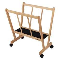 Creative Mark Firenze Wood Large Print Rack with Castors - Perfect for Display of Canvas, Art, Prints, Panels, Posters, Art Gallery Shows, Storage Rack - Natural