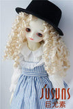 JD073 Long Mid Parting Curly BJD Doll Wigs Synthetic Mohair Doll Accessories (Blond, 8-9inch)