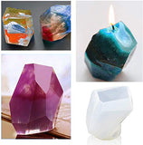 Resin Silicone Mold Large Epoxy Resin Mold for Casting Soap,Paperweight, Candle, Art Resin Molds Includes 2 Silicone Mixing Cups/Diamond/Pyramid/Stone/Sphere/Cube//Wood Sticks(6 Pcs)