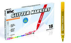 Inc, Glitter Markers, 18 Total Assorted Colors