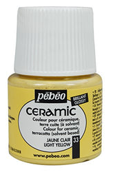 Pebeo Ceramic Enamel Effect Paint, 45 mL, Light Yellow