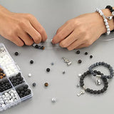 Stone Beads for Jewelry Making, Charm Bracelet Making Kit, 400Pcs Bracelet Jewelry DIY Kit Magnetic Bracelets for Couples Lovers