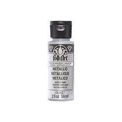 FolkArt Metallic Acrylic Paint in Assorted Colors (2 oz), 506, Silver Anniversary