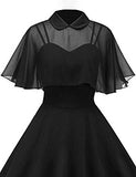 GownTown Women's 1950s Cloak Two-Piece Cocktail Dress Black