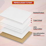 NEXCOVER Painting Canvas Panels - 12 Pack 8x10 Inch, 100% Cotton, Triple Primed Blank White Canvases, MDF Board Core, Acid-Free, Non-Toxic, Artist Canvas Board for Acrylic, Oil, Tempera, Gouache Paint