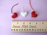 Miniature Hearts Set, Crochet Valentines Day Favor Ornament, Handmade Garland