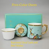 Porcelain Tea Infuser Mug - Chinese Jingdezhen Ceramics Coffee Mug Tea cup Loose Leaf Tea Brewing System for Home Office